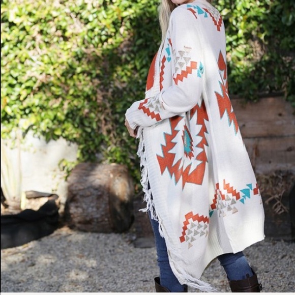 Aztec Open Front Cardigan - Picture 6 of 7